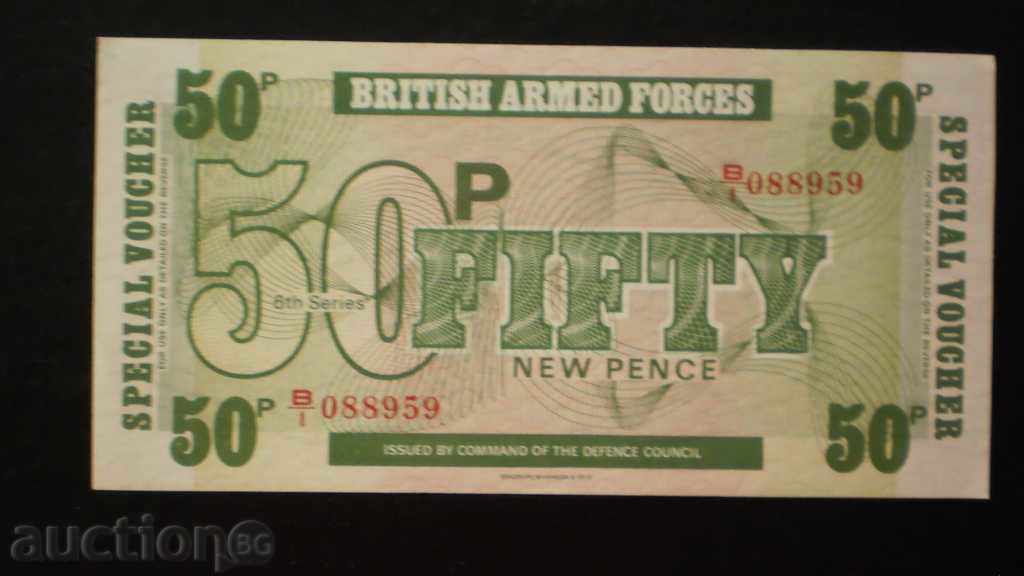50p Seria 6 British Army UNC