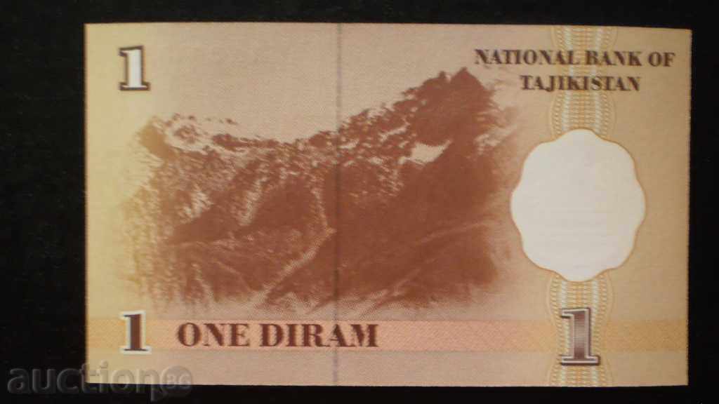 1 DIRAM 1999 Τατζικιστάν UNC με τιμή € 2.05 | 4.01 BGN