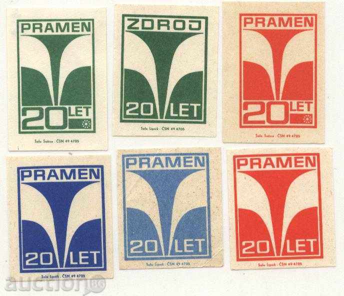 6  кибритени етикети  от Чехословакия  лот 160