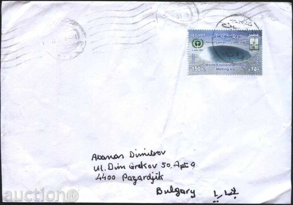 Traveled envelope with the 2007 Environment Day brand from Egypt