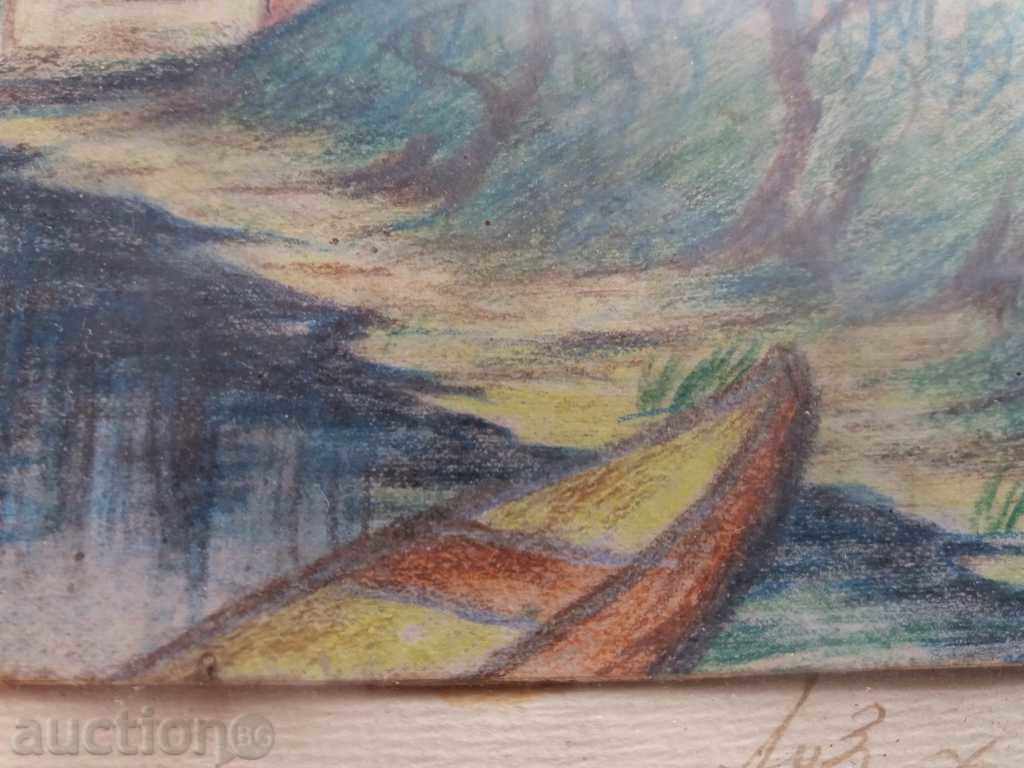 1187 Unrecognized author fishing port pastel signed 1935g. with price 20.00 BGN | € 10.23 1187 Unrecognized author fishing port pastel signed 1935g. with price 20.00 BGN | € 10.23