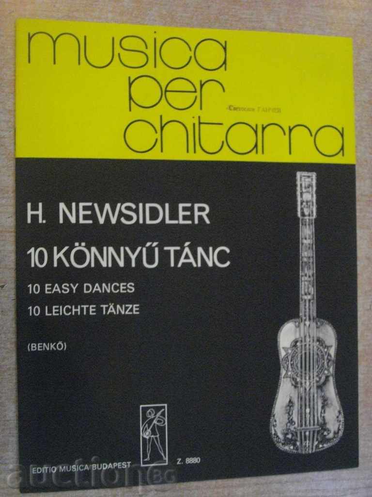 Βιβλίο "10 KÖNNYŰ TANC-GITÁRRA-HANS NAWSIDLER-D.BENKŐ" -12str.
