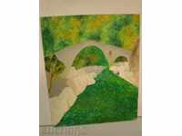 ζωγραφική, λάδι, σε φέιζερ-υπογραφή.