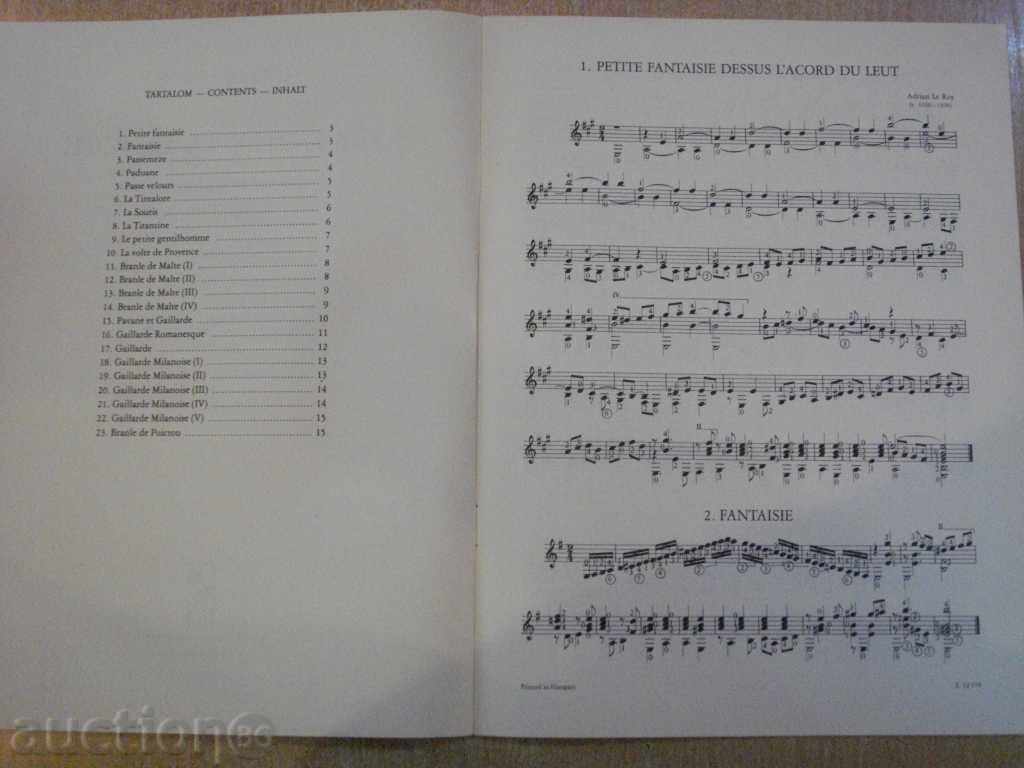 Auction  Book "FANTASIÁK ÉS TÁNCOK-GITÁRRA-ADRIAN LE ROY" - 16 p.