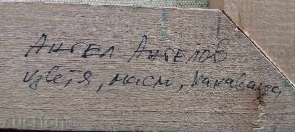 1197 Angel Angelov Flowers oil canvas signed P.35 / 36cm - 5