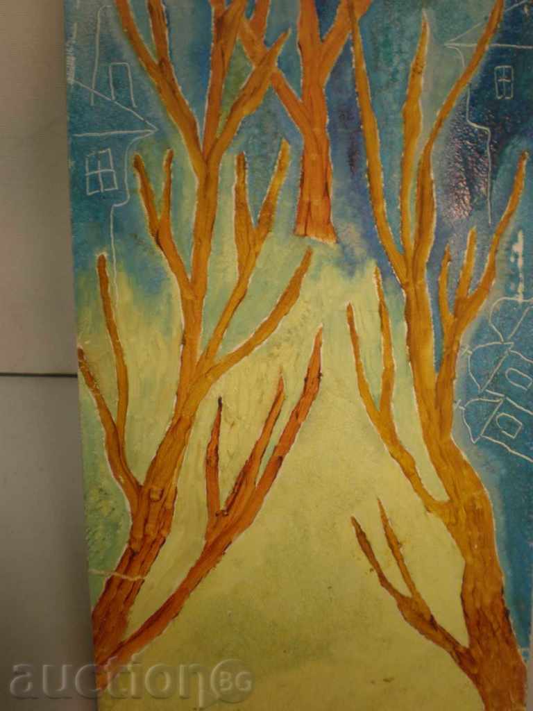 Delivery of painting, oil, on phaser, signed.