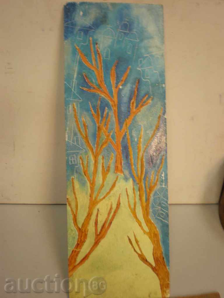 painting, oil, on phaser, signed.