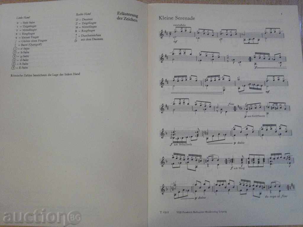 Auction The book "Kleine Serenade für Gitarre - Martin Rätz" - 20 pp. Auction The book "Kleine Serenade für Gitarre - Martin Rätz" - 20 pp.