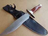 Ragger knife with knee and shrub for sharpening