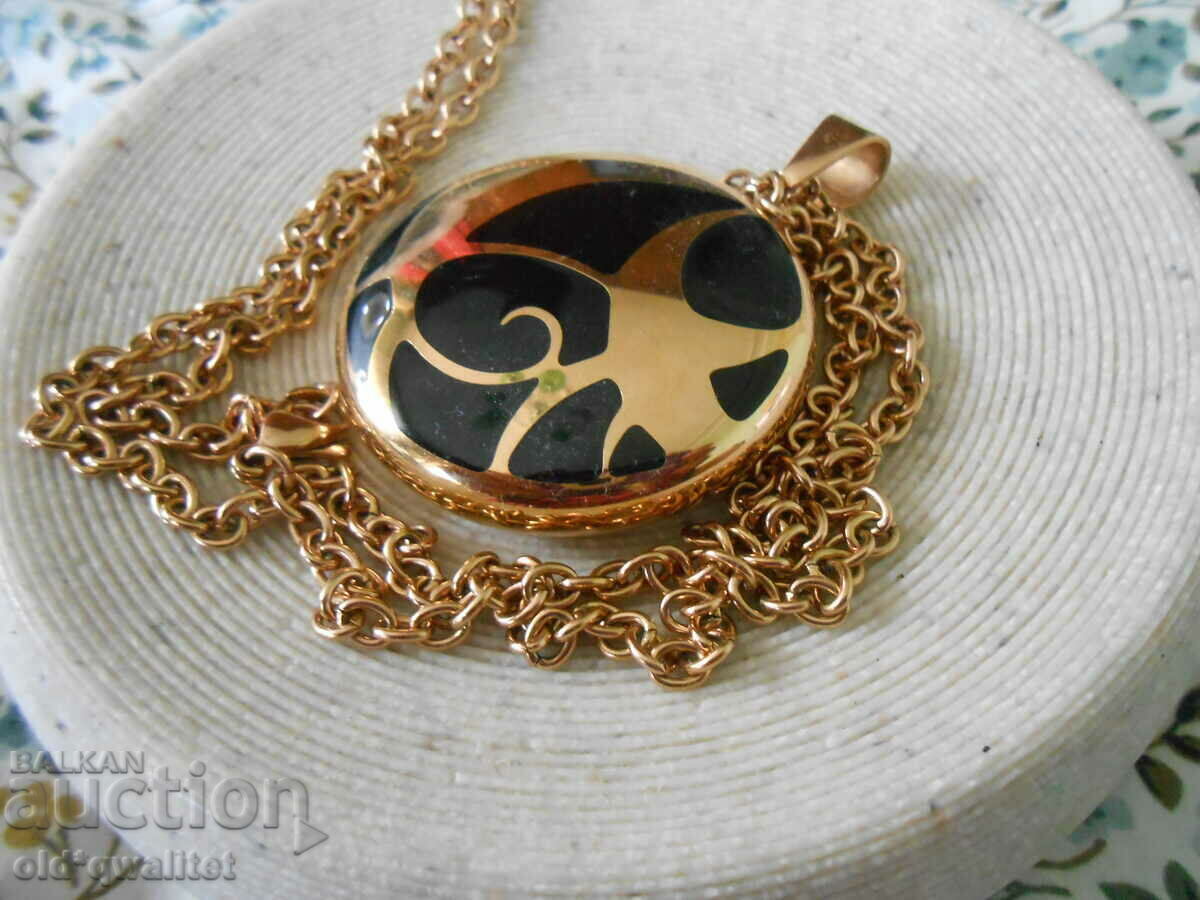 Beautiful necklace with rose gilding and enamel - 6 Beautiful necklace with rose gilding and enamel - 6