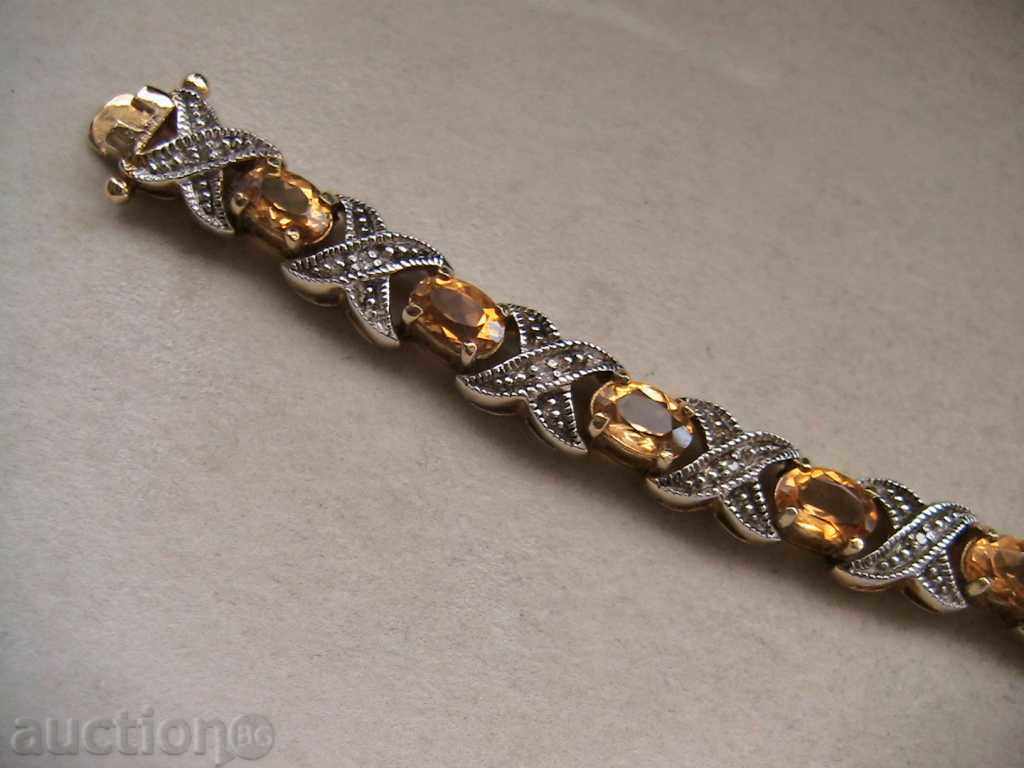 Delivery of ATTRACTIVE SILVER BRACELET with CITRINE and DIAMONDS Delivery of ATTRACTIVE SILVER BRACELET with CITRINE and DIAMONDS