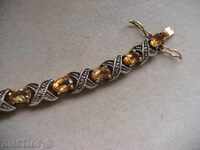 ATTRACTIVE SILVER BRACELET with CITRINE and DIAMONDS