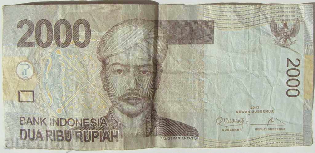 Индонезия 2000 рупии - 2013 - циркулирала