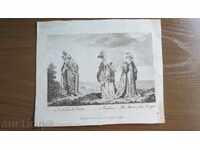 GRAVURĂ VECHE - 1790 - TURCI - SEMNE DE APĂ