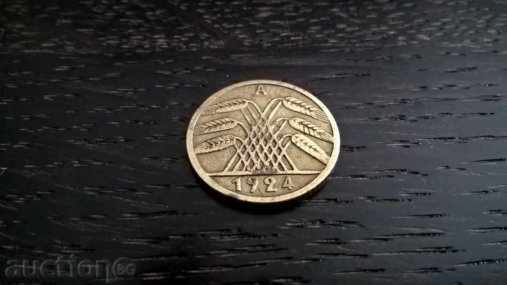 Livrarea Reich monede - Germania - 5 pfenigi | 1924.; Serie A