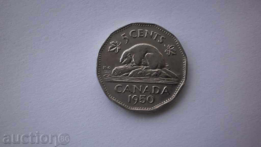 Канада 5 Цента 1950
