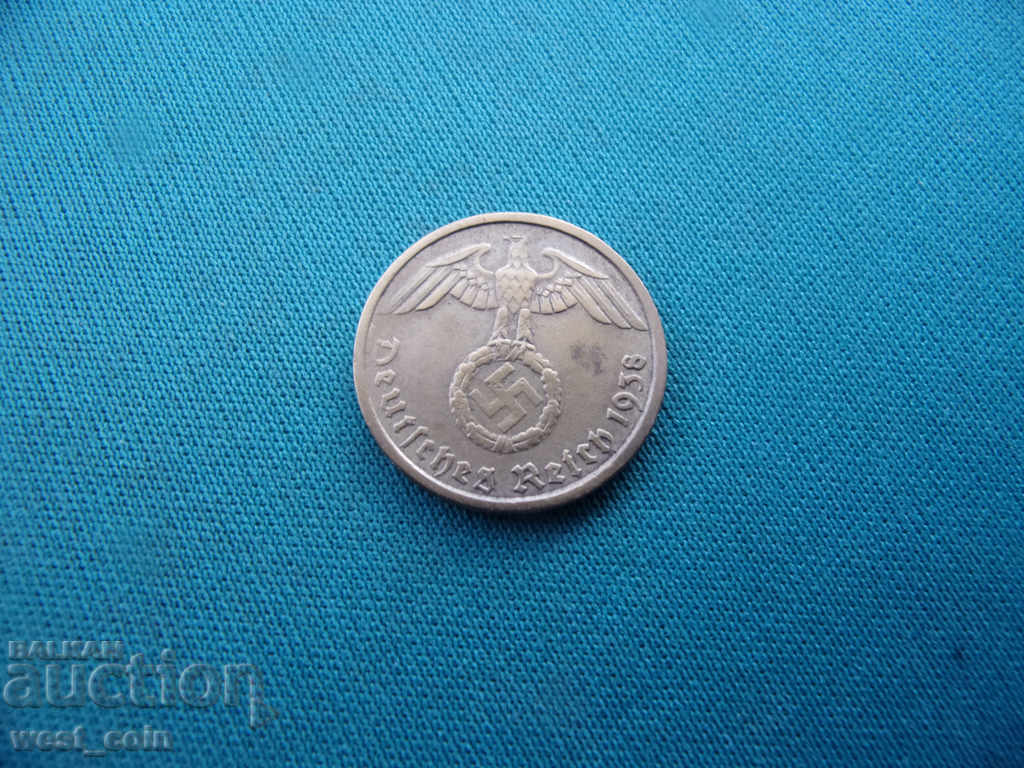 Германия  Трети райх  5  Пфенниг  1938 G с цена € 2.56 | 5.01 лв.