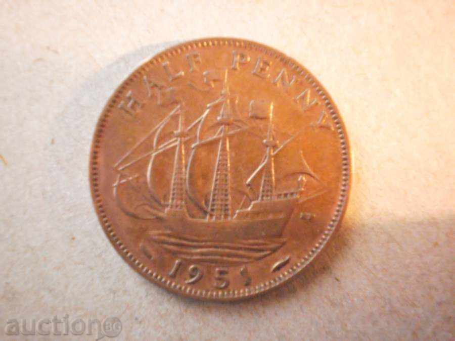 Δημοπρασία ΠΛΟΙΑ μισή δεκάρα 1951 ΑΓΓΛΙΑ