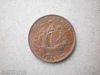SHIPS Half a penny 1951 ENGLAND