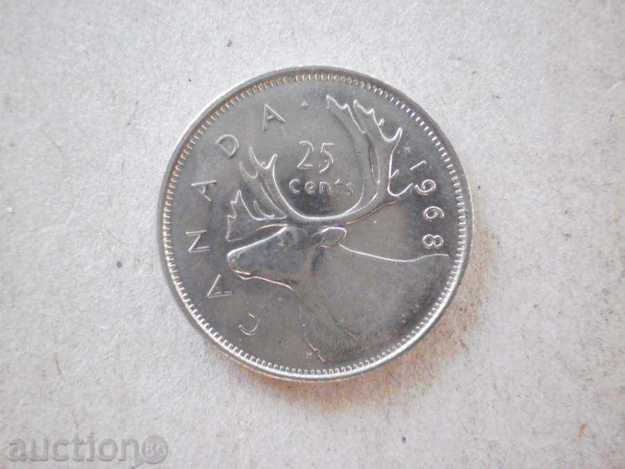 25 cents 1968 CANADA