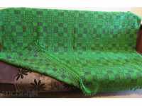 Pătură de lână verde veche pentru pat/210x150cm