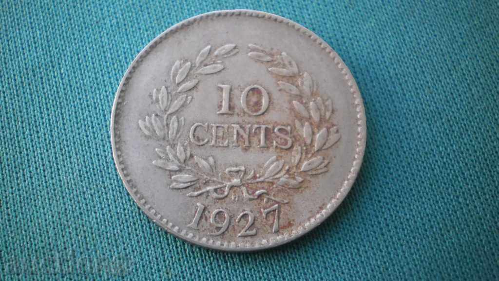 Sarawak 10 Cents 1927 Rare monede