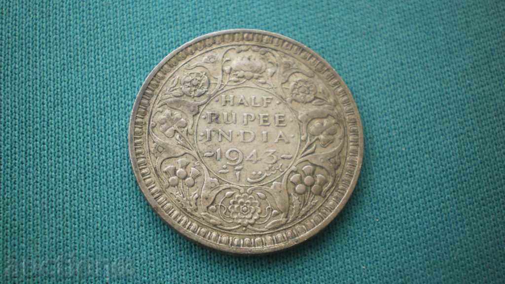 Колекция Индия ½ Рупия 1943 PROOF R rare