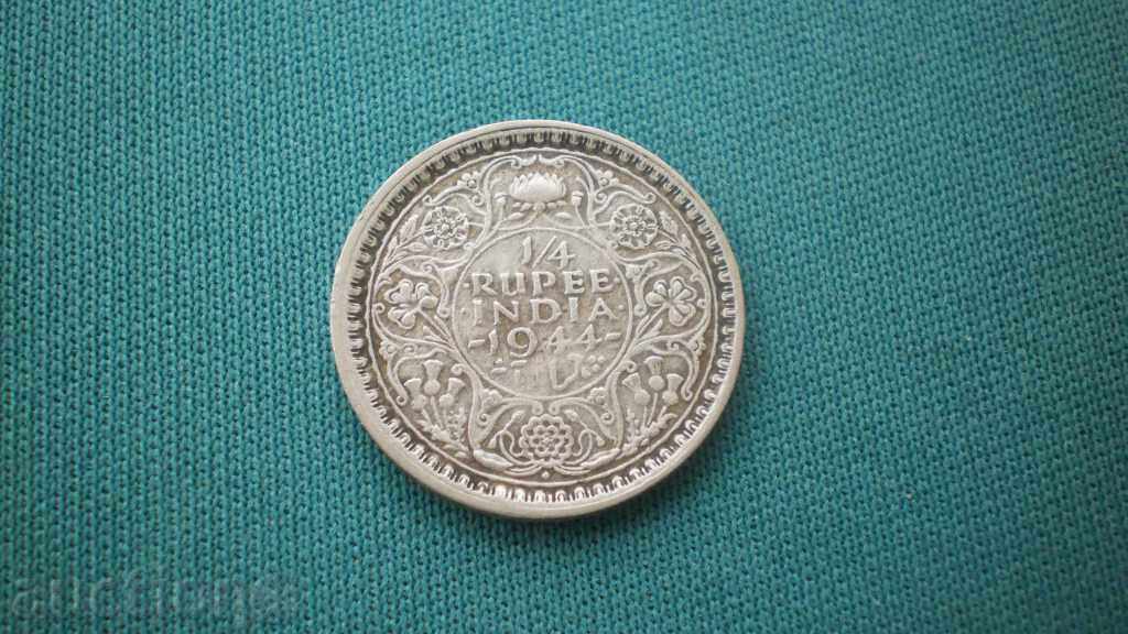 Колекция Индия ¼ Рупия 1944 PROOF R rare