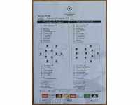 Football team sheet Ludogorets-PSG, Champions League - 2016