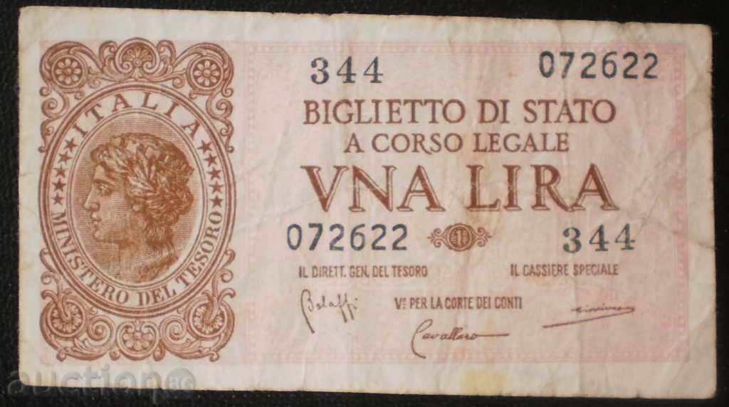 Curiosus Italy 1 Pound 1944 Rare Banknote