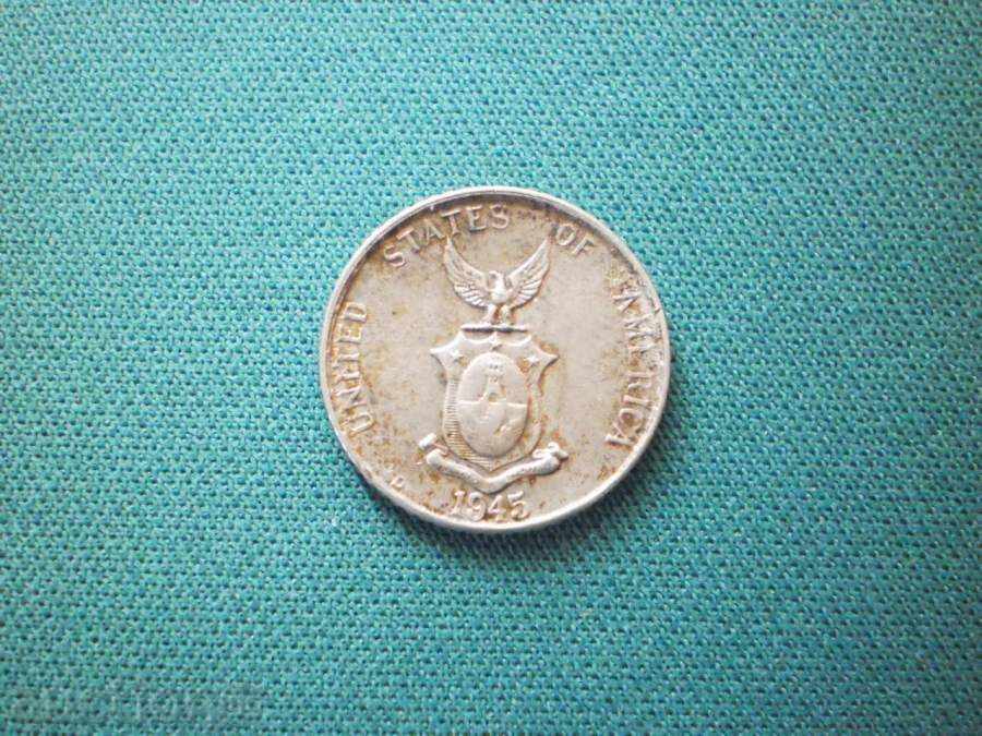 Silver Coin Philippines 10 cents 1945 Philippines