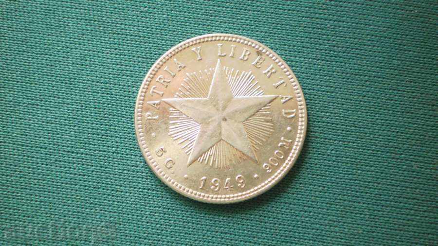 Cuba 20 CENTAW 1949 CUBA - argint RARE