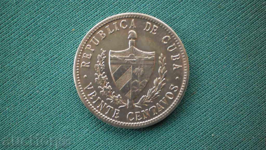 Cuba 20 CENTRUL 1949 CUBA - ARGENT RAR