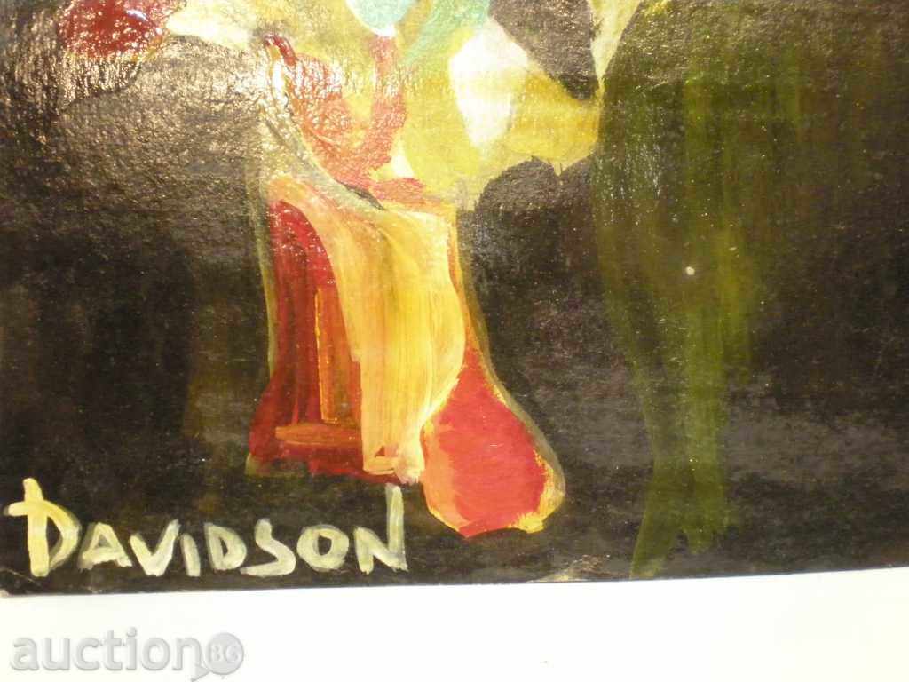 Auction painting, oil on cardboard. Davidson. Auction painting, oil on cardboard. Davidson.