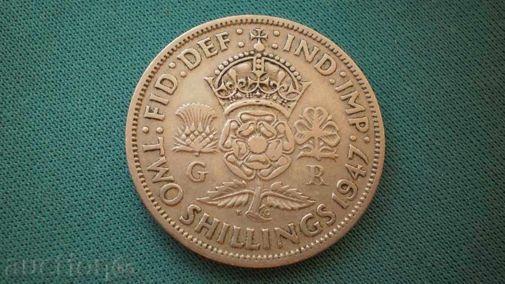 ENGLAND  2  SHILLING  1947   АНГЛИЯ -  РЯДКА