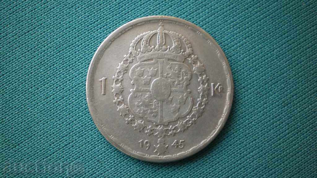 Suedia 1 KRONA 1945 SUEDIA