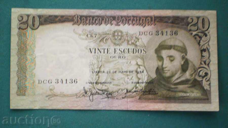 20 ESCUDO 1954 PORTUGAL