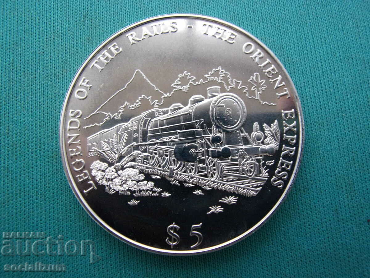 Liberia 5 Dolari 2000 Orient Express UNC Rare