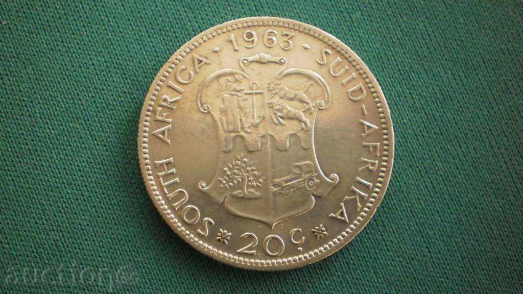 South Africa 20 CENTA 1963 SOUTH AFRICA - SILVER with price € 12.78 | 25.00 BGN