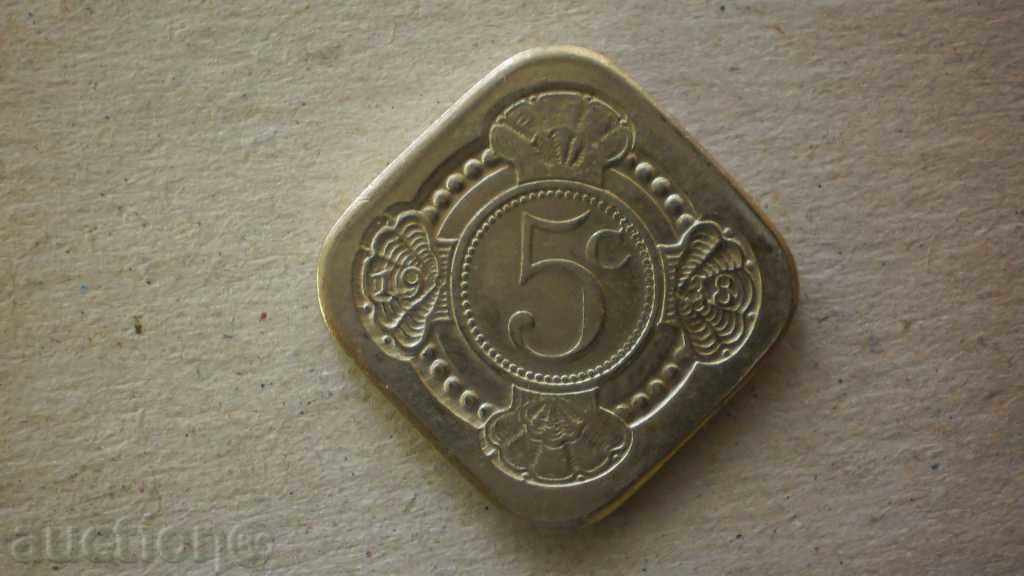 5  cents  1980 Холандия - Юбилейна с цена € 3.58 | 7.00 лв.