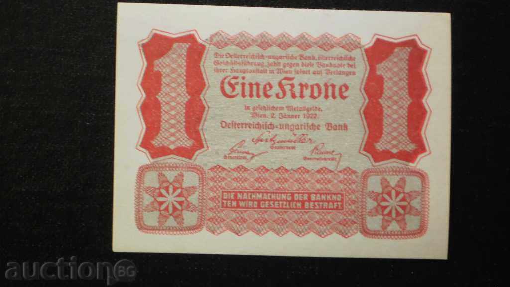 EINE 1 KRONE 1922