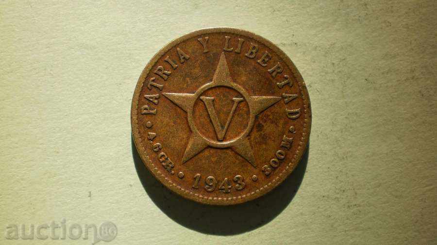 5 CENT 1943 CUBA