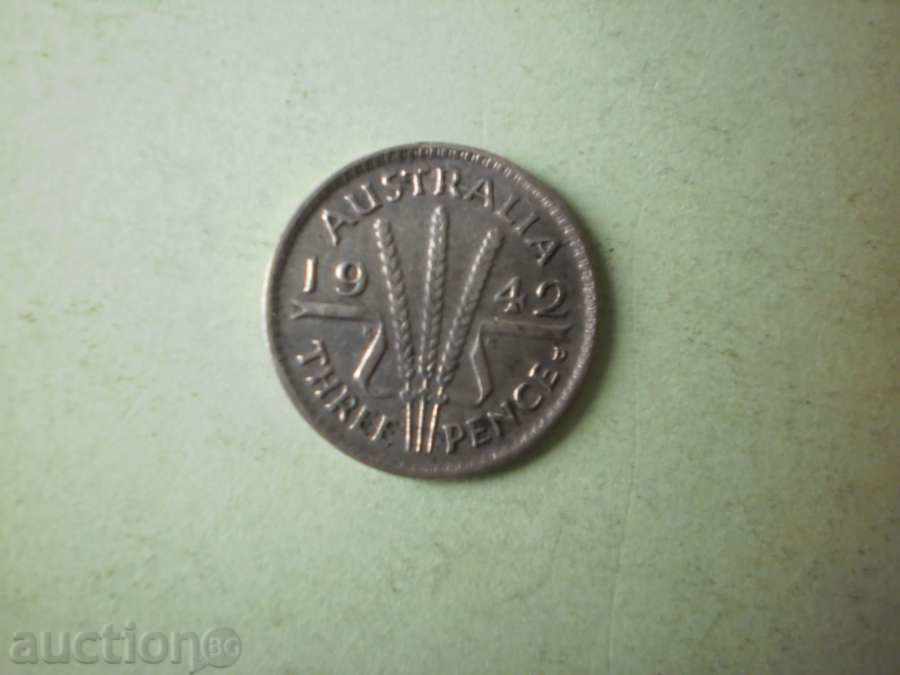 3 pence 1942 Australia - SILVER