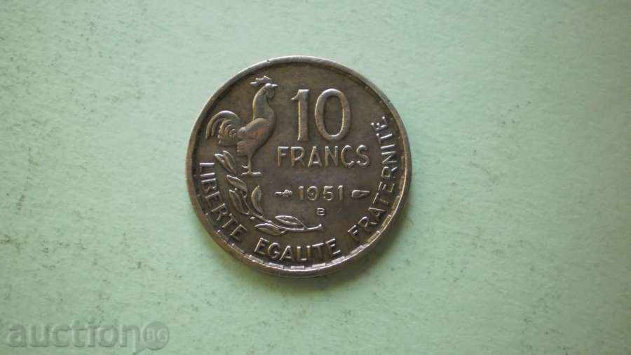 10  FRANC  1951В  ФРАНЦИЯ