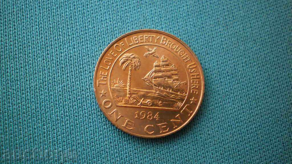 SHIP 1 CENT 1984 ΛΙΒΕΡΙΑ UNC