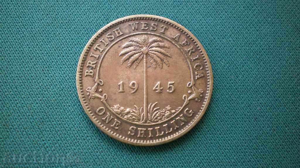 Britisch Westafrika 1Shilling 1945 BRITISH Africa de Vest