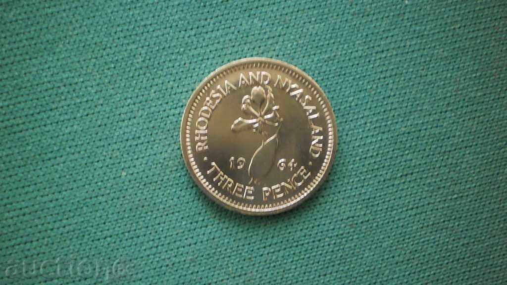 3  pence 1964  RHODESIA and NYASALAND-РОДЕЗИЯ