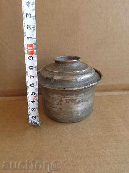 Доставка на Калайдисана тенджера с капак бакър меден съд котел Доставка на Калайдисана тенджера с капак бакър меден съд котел