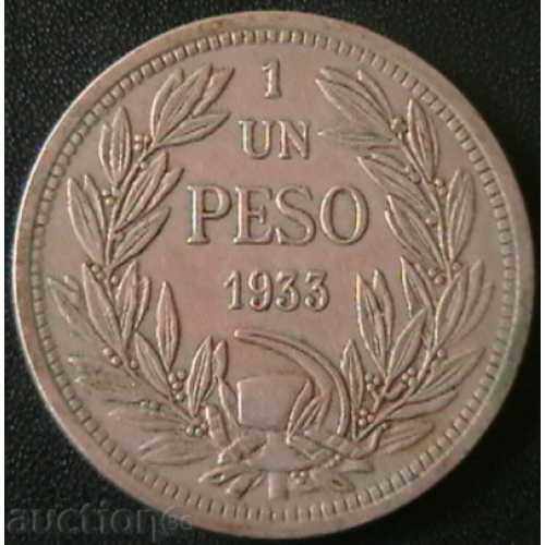 1 peso 1933 Chile