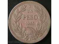 1 peso 1933, Chile